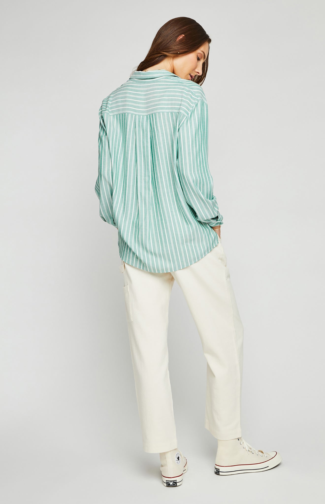 Wilder Button Down Shirt|color:Palm Stripe