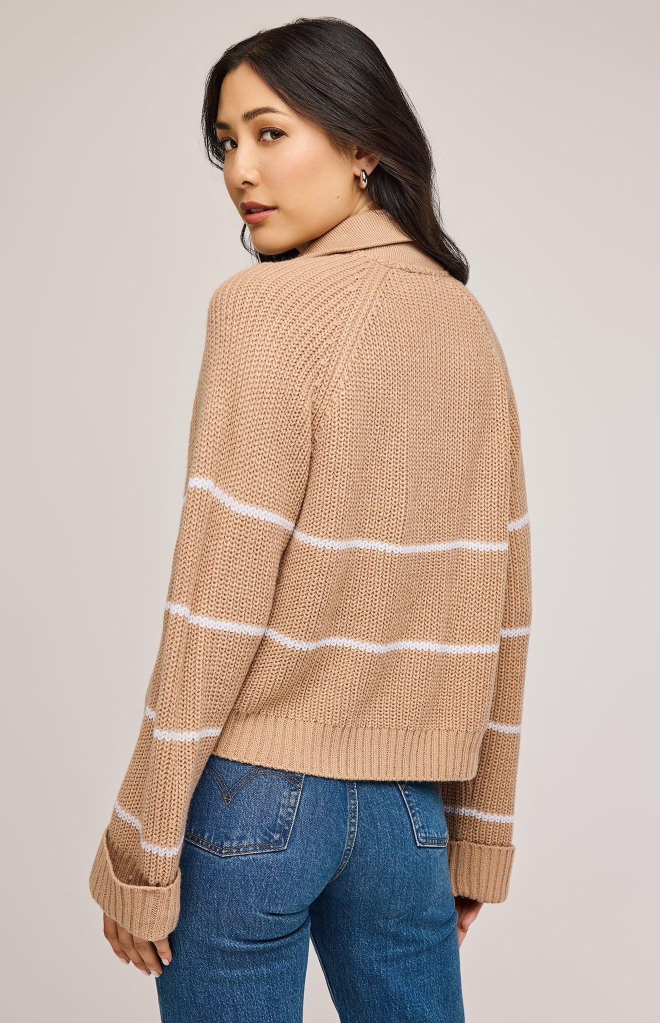 Declan Half Zip Pullover|color:Tan