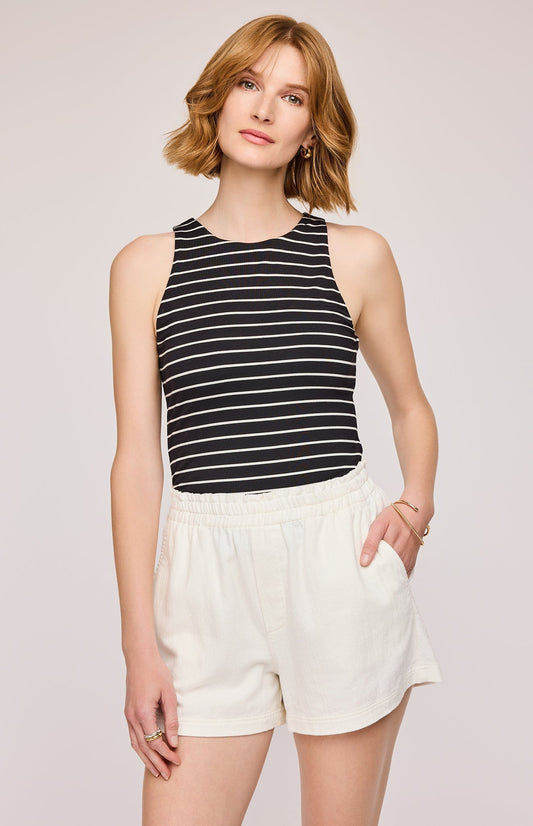 Eton Striped Tank|color:Black