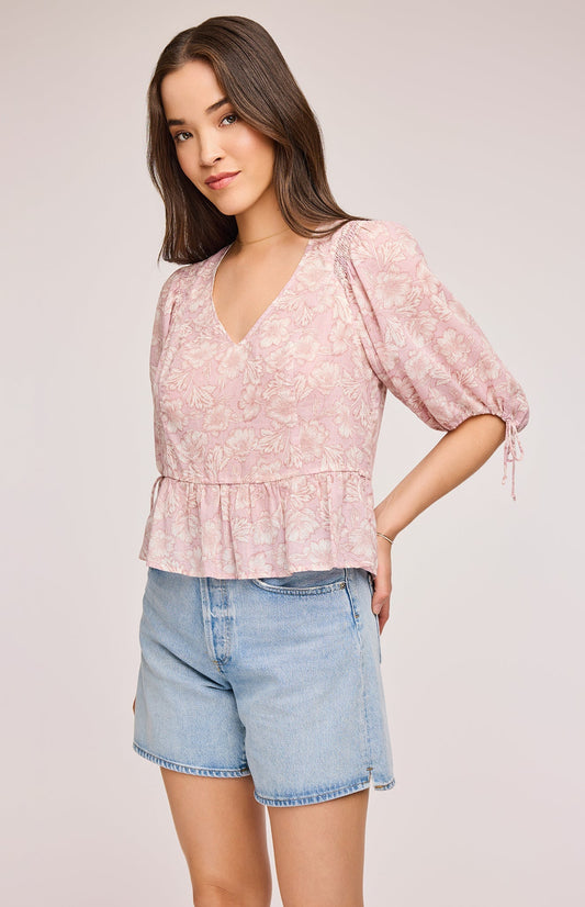Serafina Floral Blouse|color:Blush Bouquet