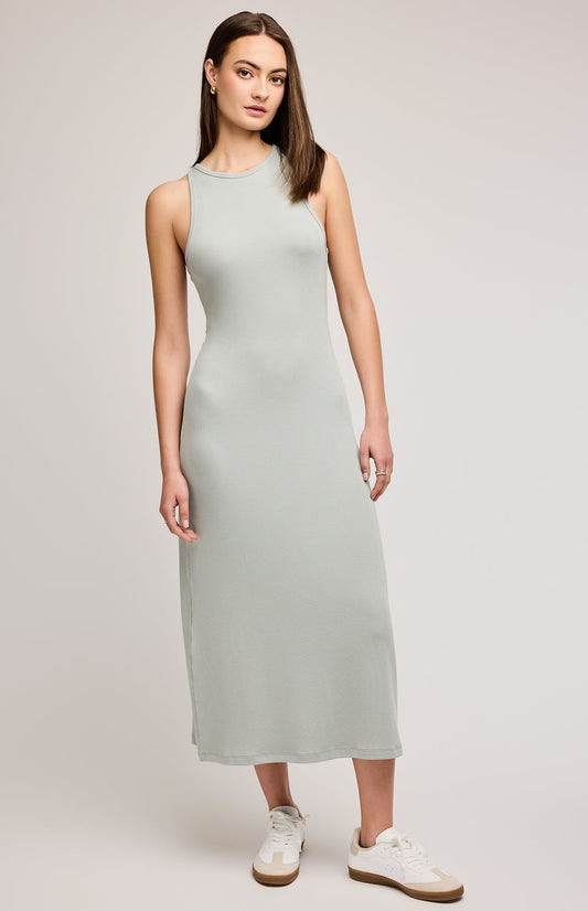 Adriana Ribbed Dress|color:Aloe