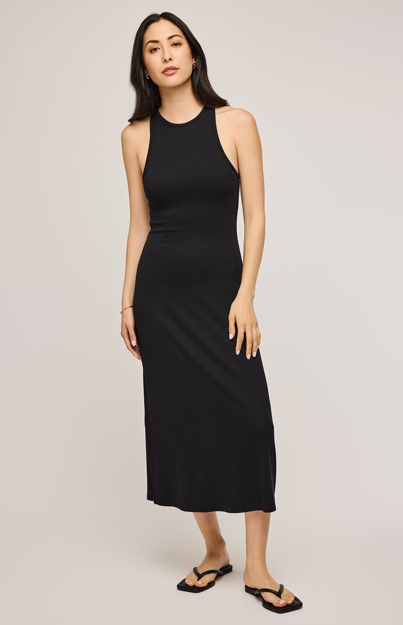 Adriana Ribbed Dress|color:Black