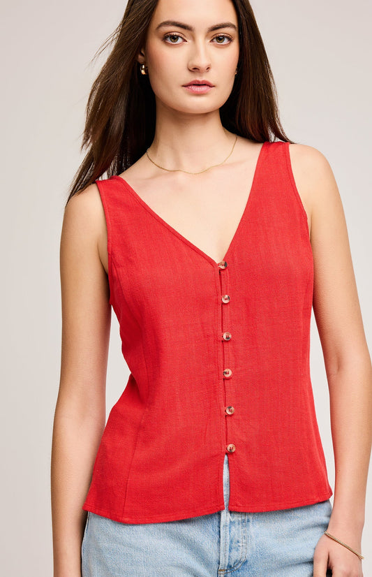 Jules Linen Tank|color:Red