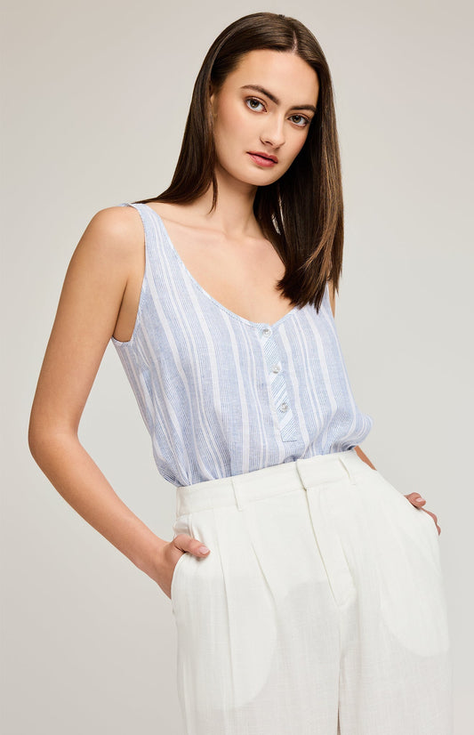 Romy Striped Tank|color:Blue Stripe