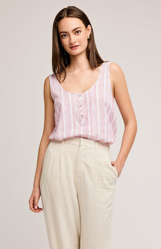 Romy Striped Tank|color:Red Stripe