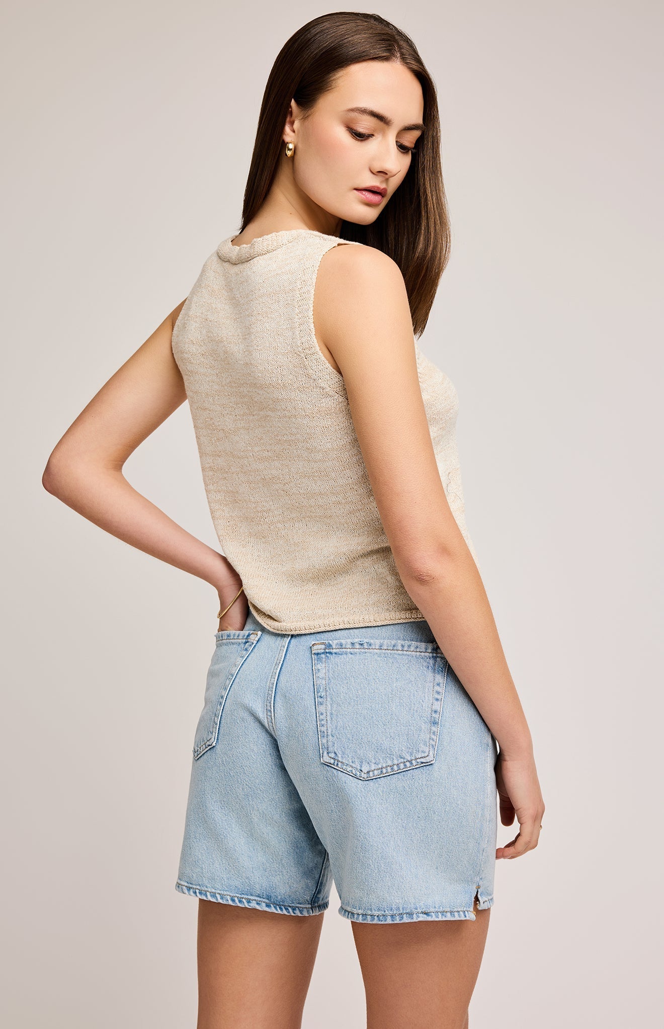 Rebel Knit Tank|color:Linen