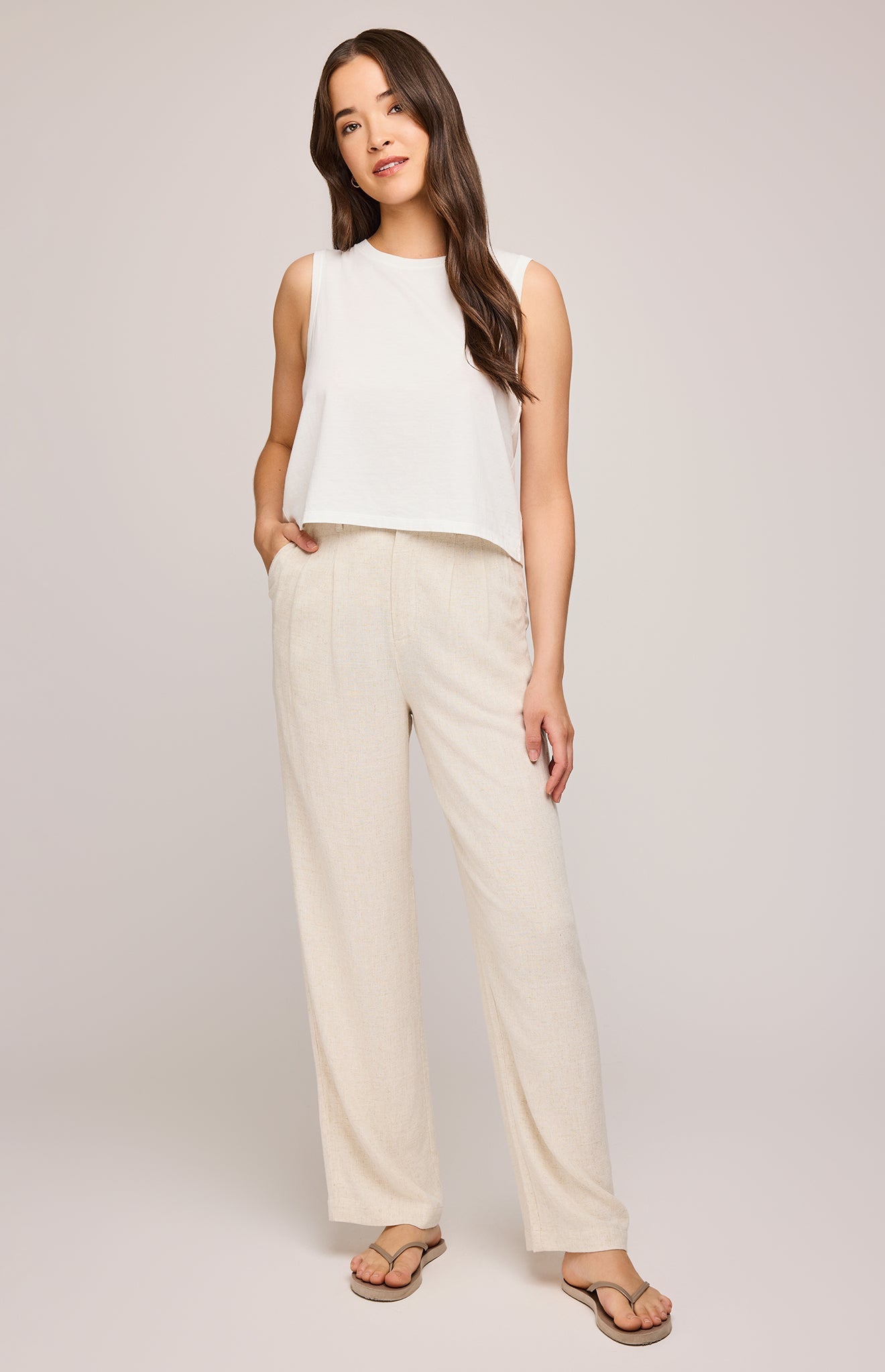 Elliot Linen Pant|color:Linen