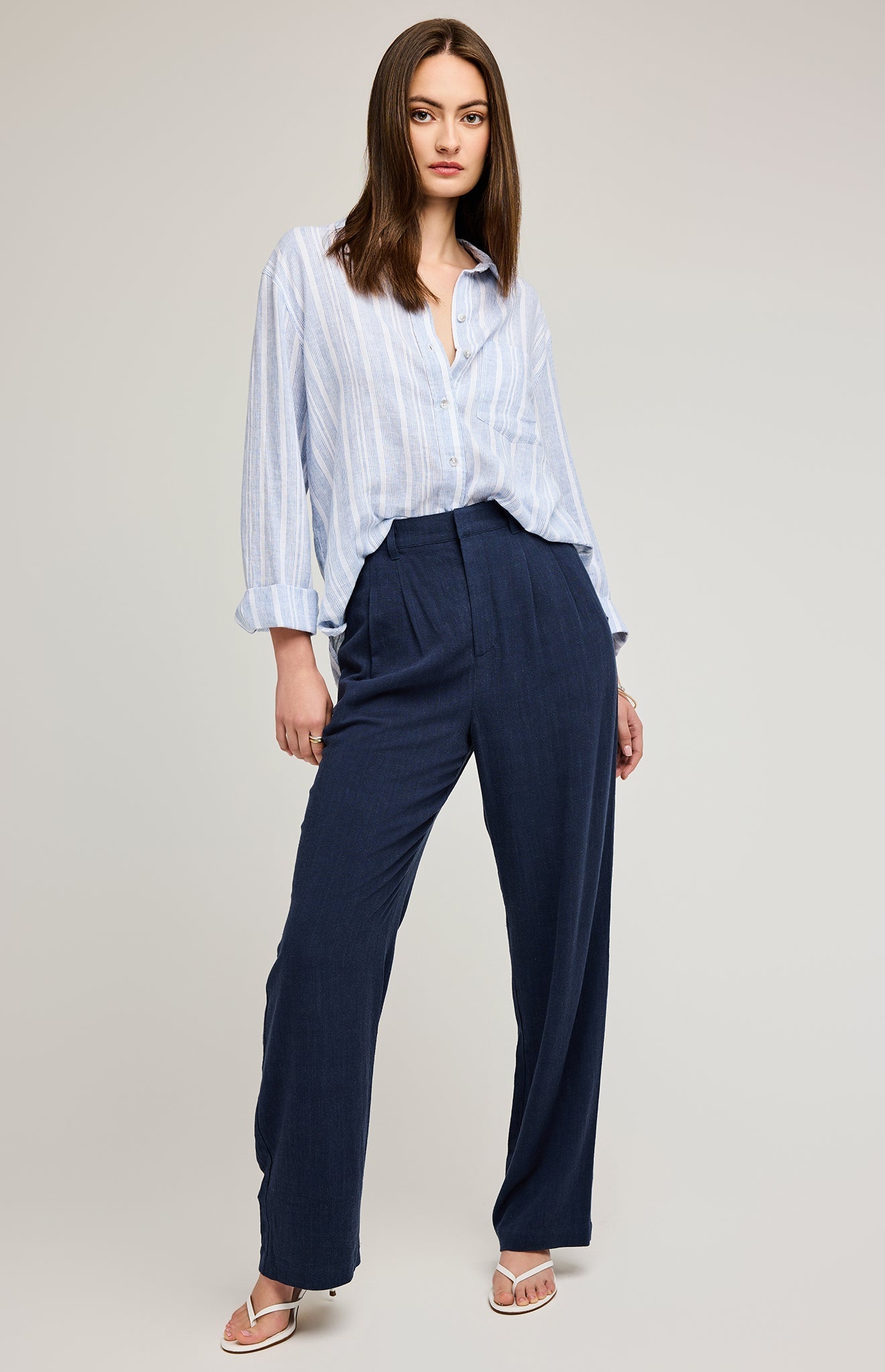 Elliot Linen Pant|color:Navy