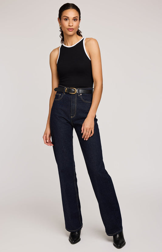 Ronan Ribbed Tank|color:Black Ringer