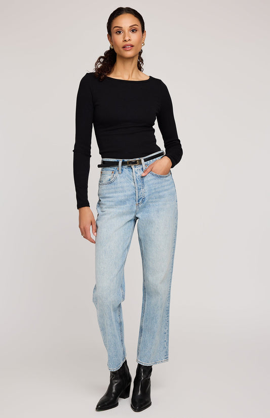 Ingrid Long Sleeve Top|color:Black
