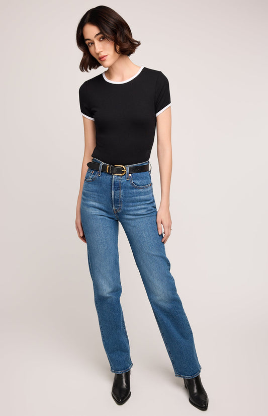 Shania Ribbed T-Shirt|color:Black Ringer
