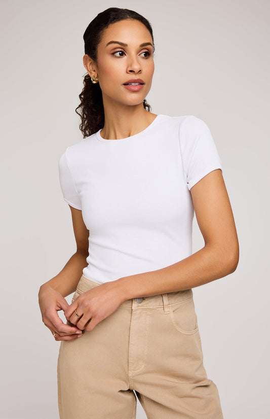 Shania Ribbed T-Shirt|color:White