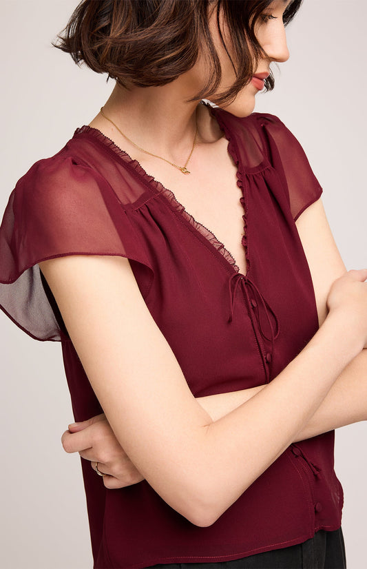 Carlotta Blouse|color:Merlot