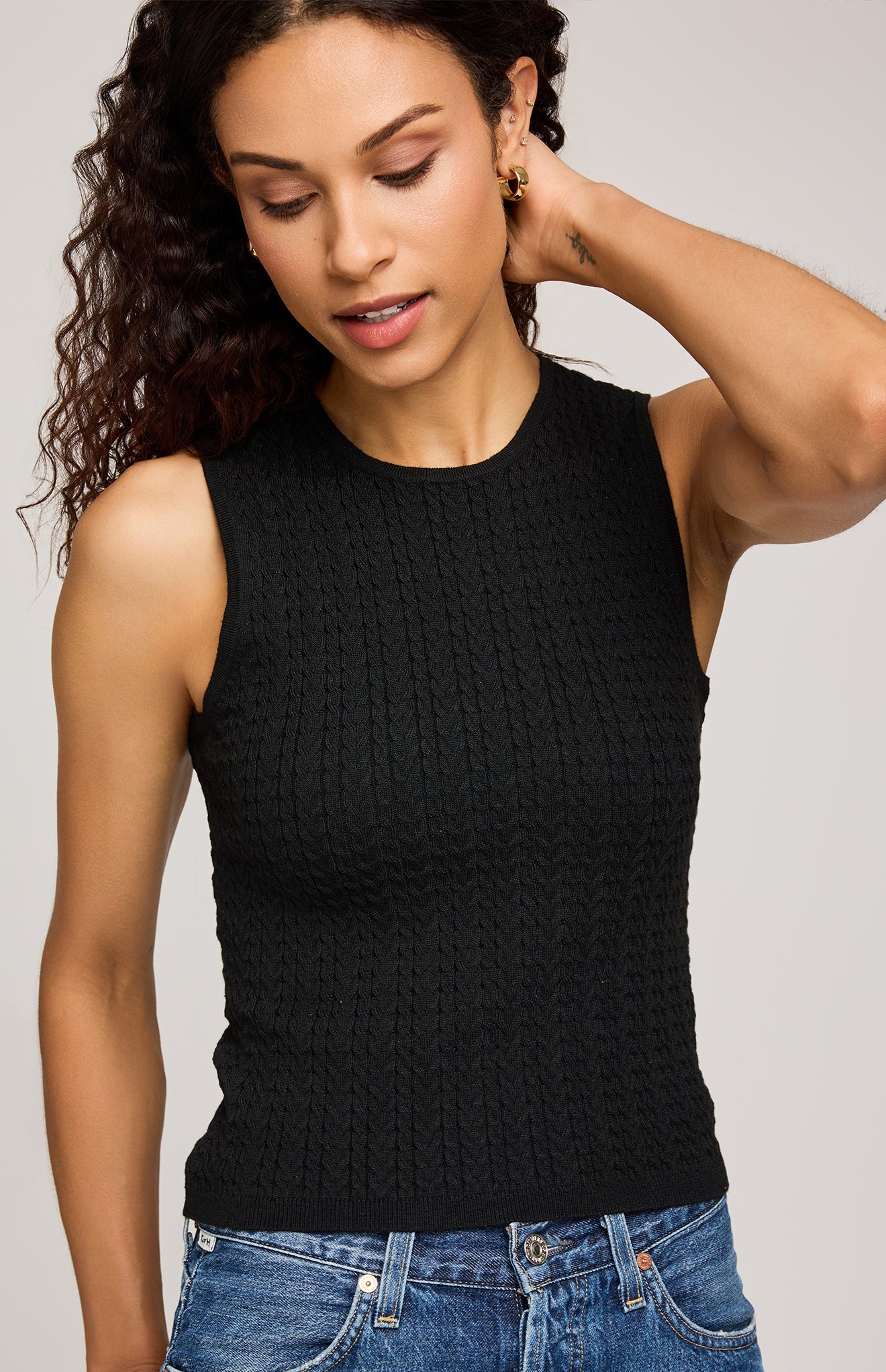 Skye Knit Tank|color:Black