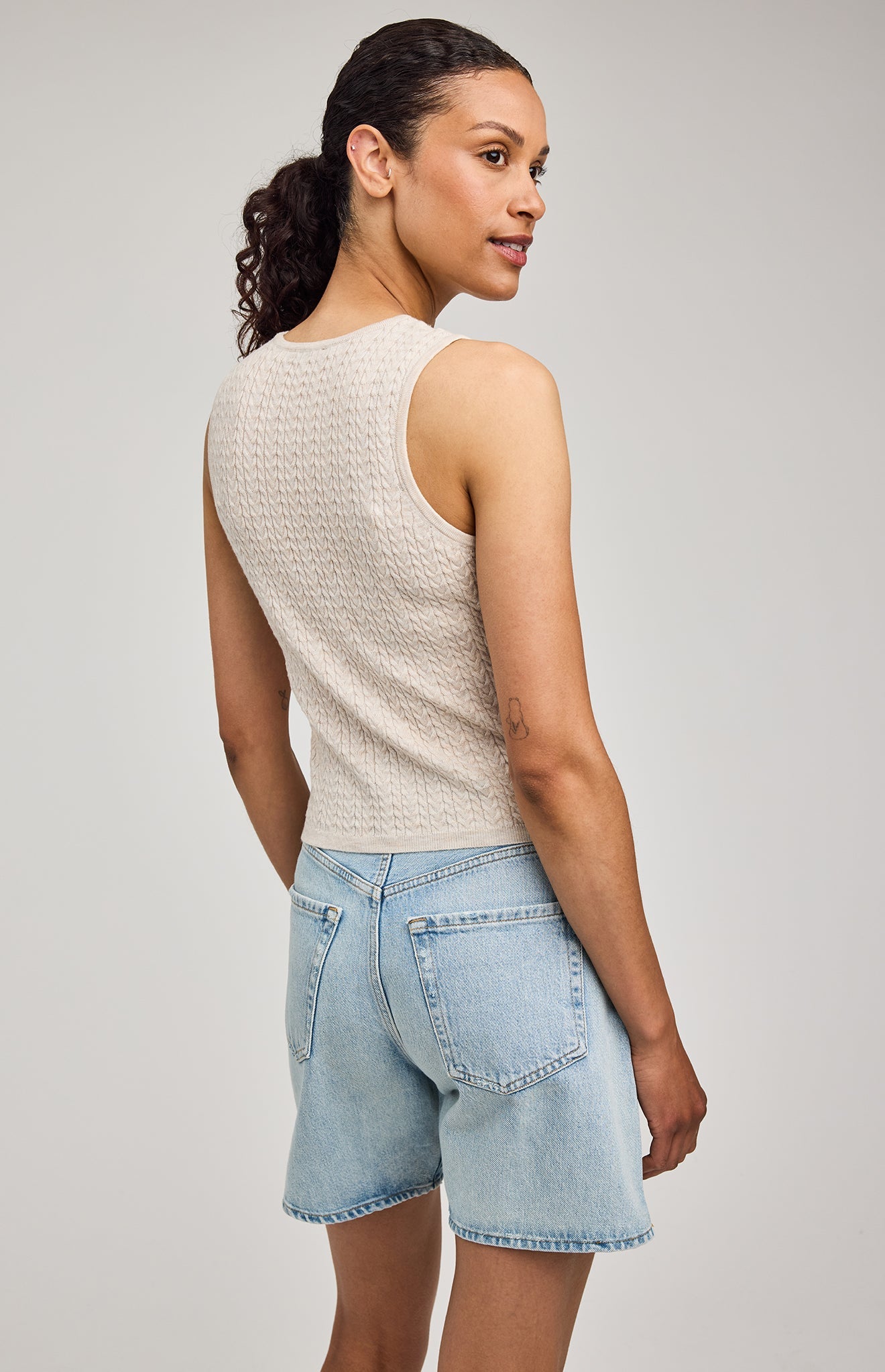 Skye Knit Tank|color:Heather Oatmeal