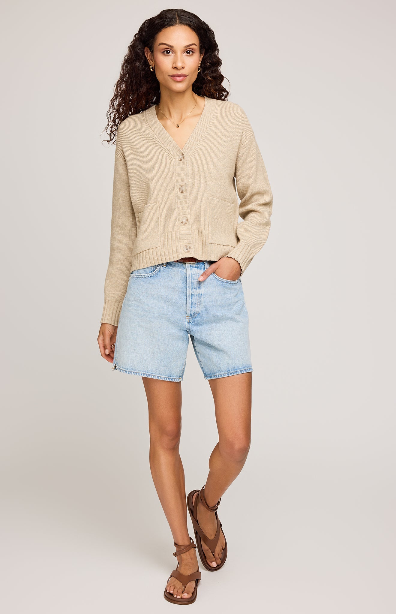 Mabel Cardigan|color:Heather Bone