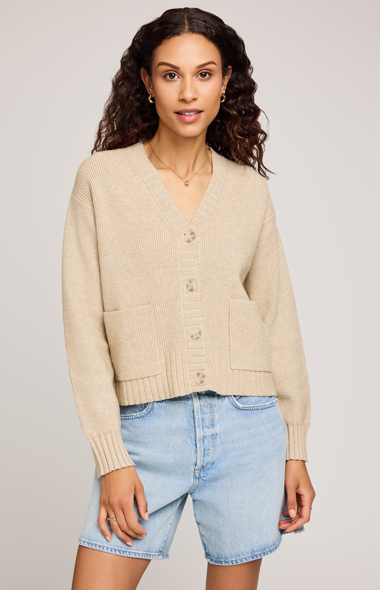 Mabel Cardigan|color:Heather Bone