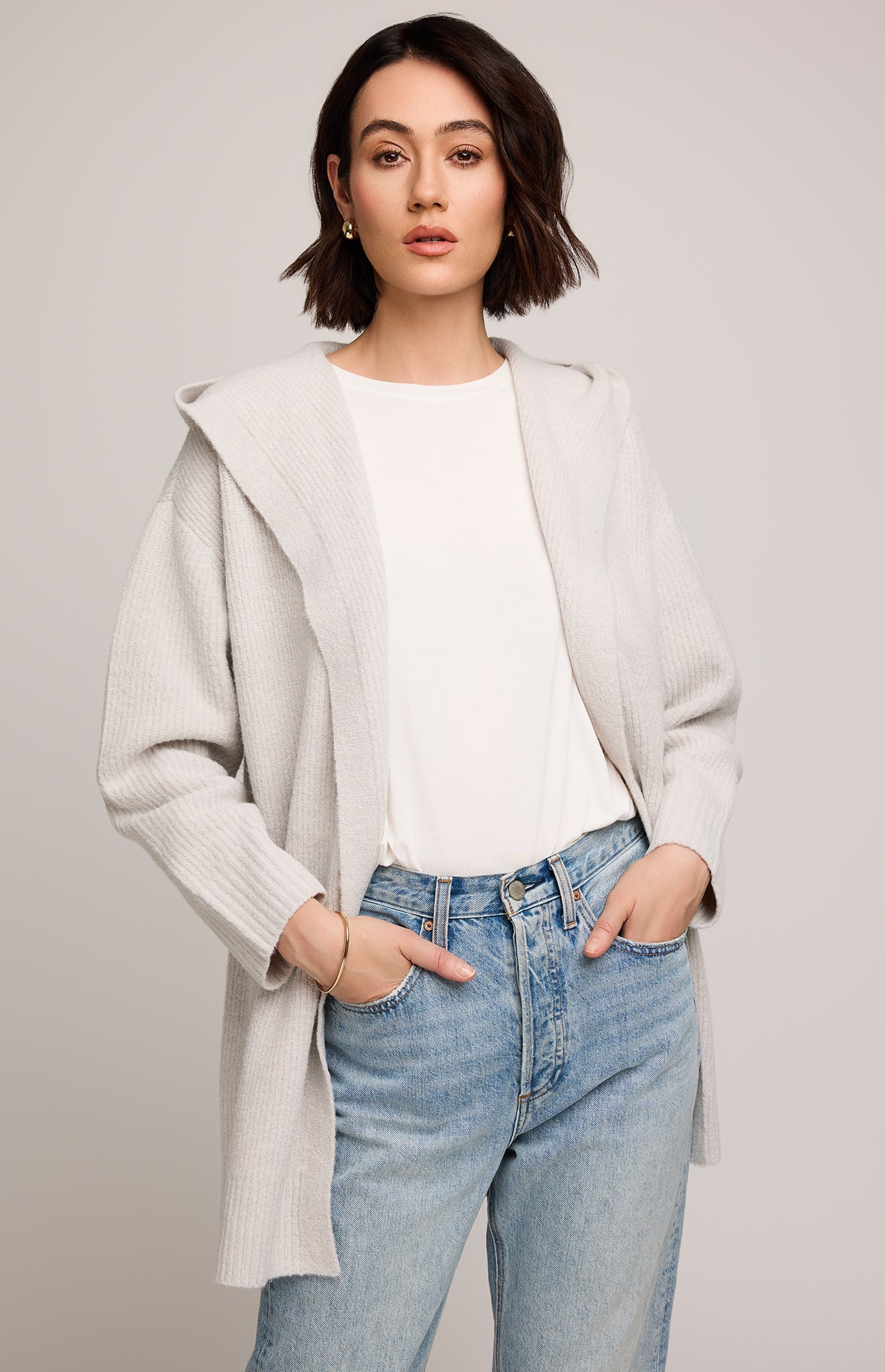 Ilana Cardigan|color: Heather Birch