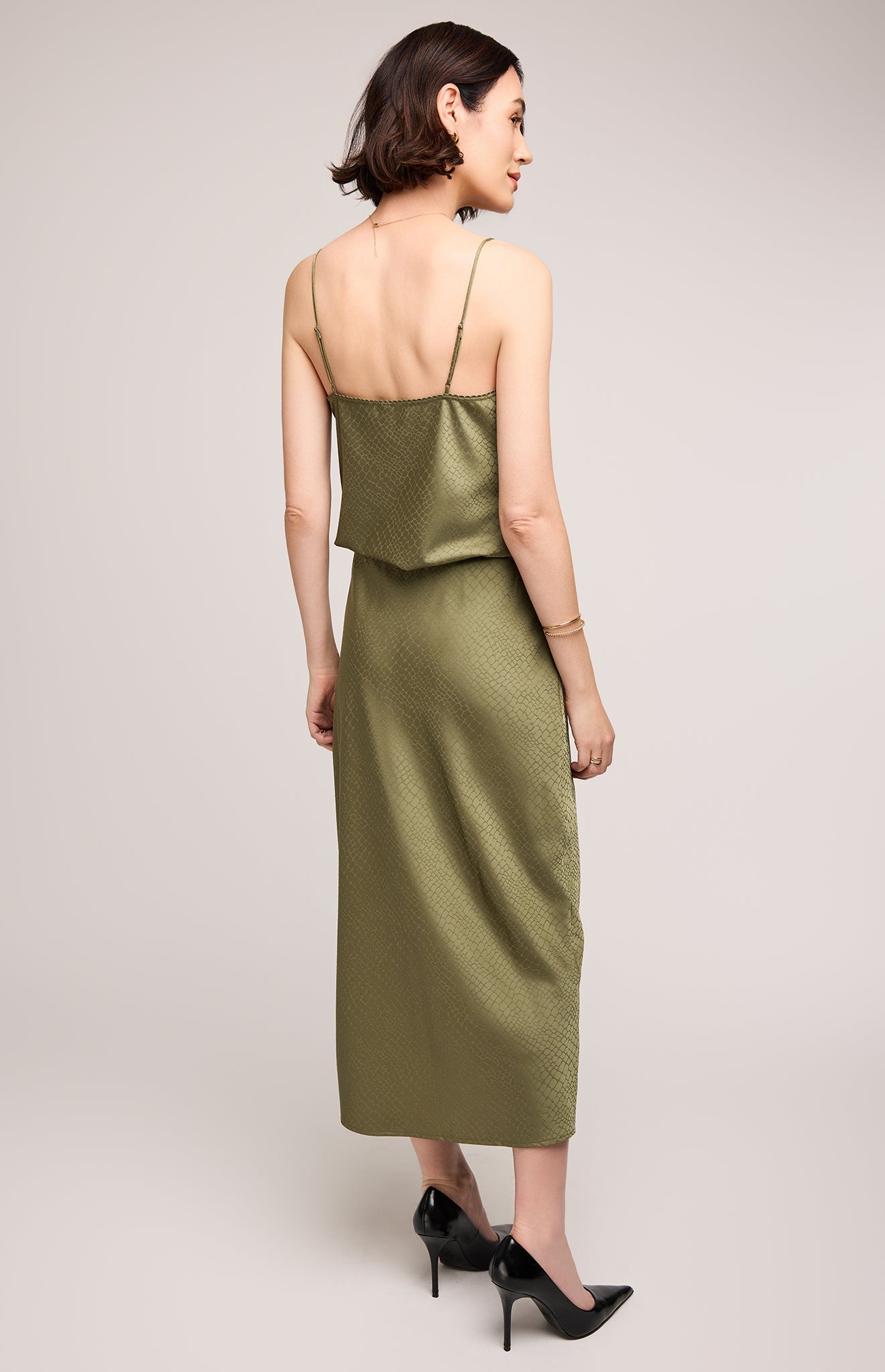 Bonnie Satin Midi Skirt