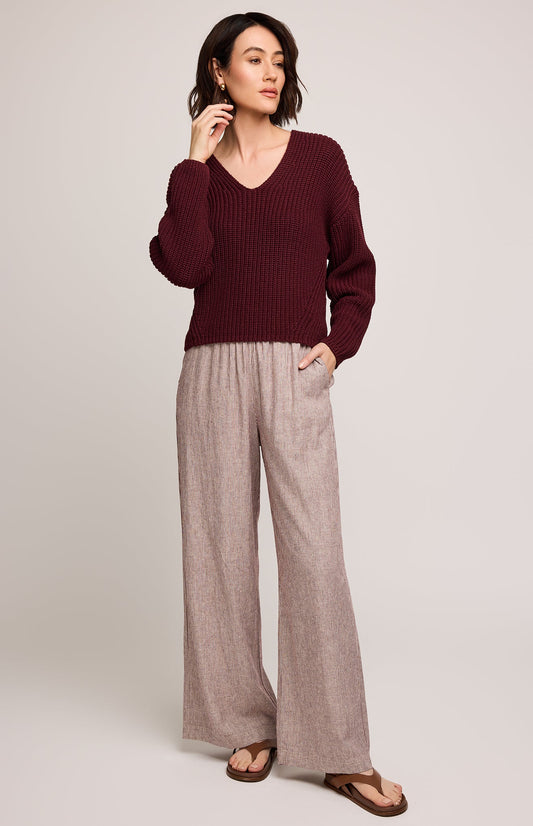 Ellie Pant|color:Merlot Stripe