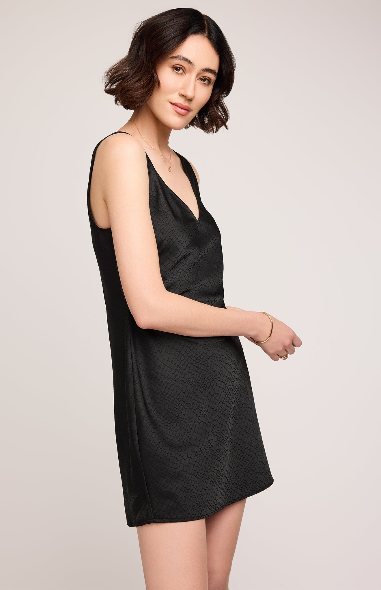 Winona Satin Dress|color:Black