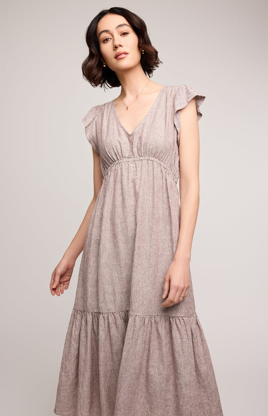 Eris Midi Dress|color:Merlot Stripe