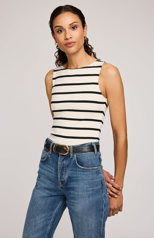 Cyrus Tank Top|color:Cream Stripe
