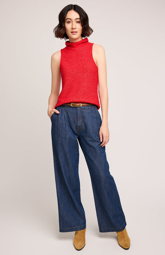 Orla Knit Sleeveless Top|color:Heather Red