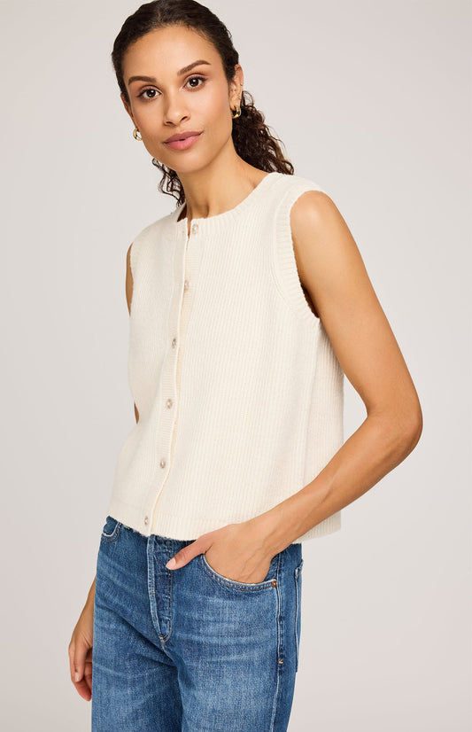 Winnie Knit Vest|color:Cream