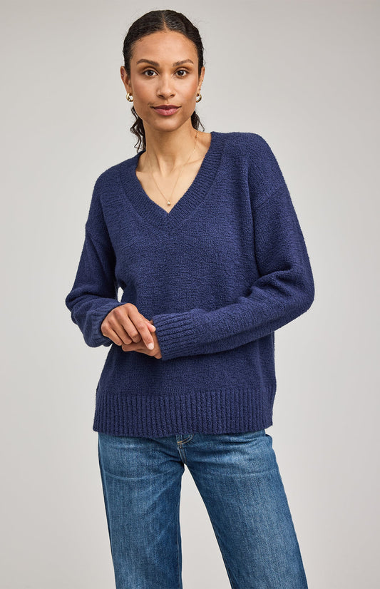 Tilda V-Neck Sweater|color:Navy