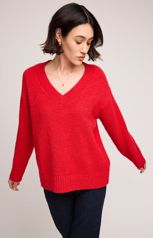 Tilda V-Neck Sweater|color:Red