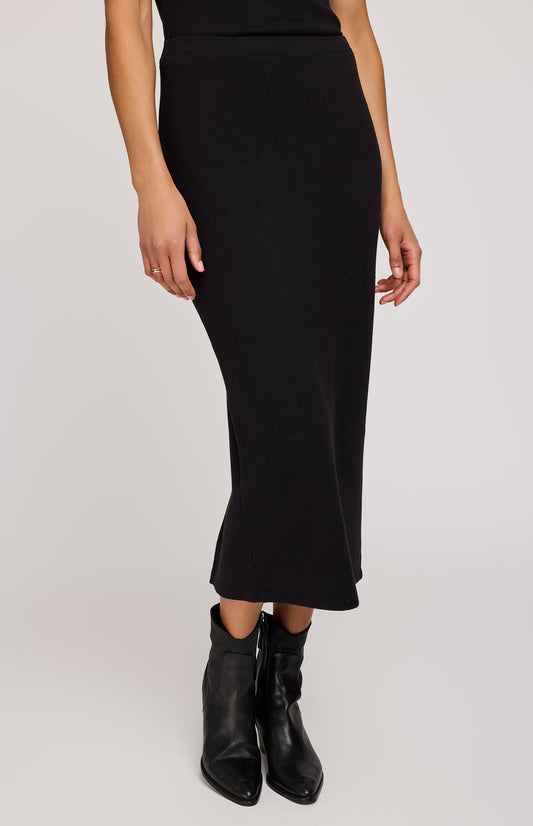Catalina Ribbed Midi Skirt|color:Black