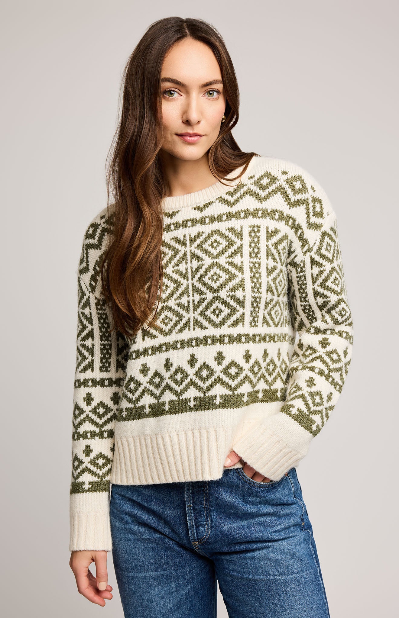 Cypress Pullover Sweater|color:Heather Moss
