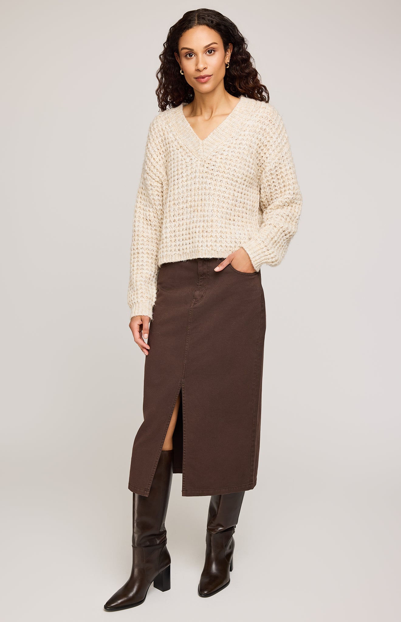 Georgia Midi Skirt|color:Java