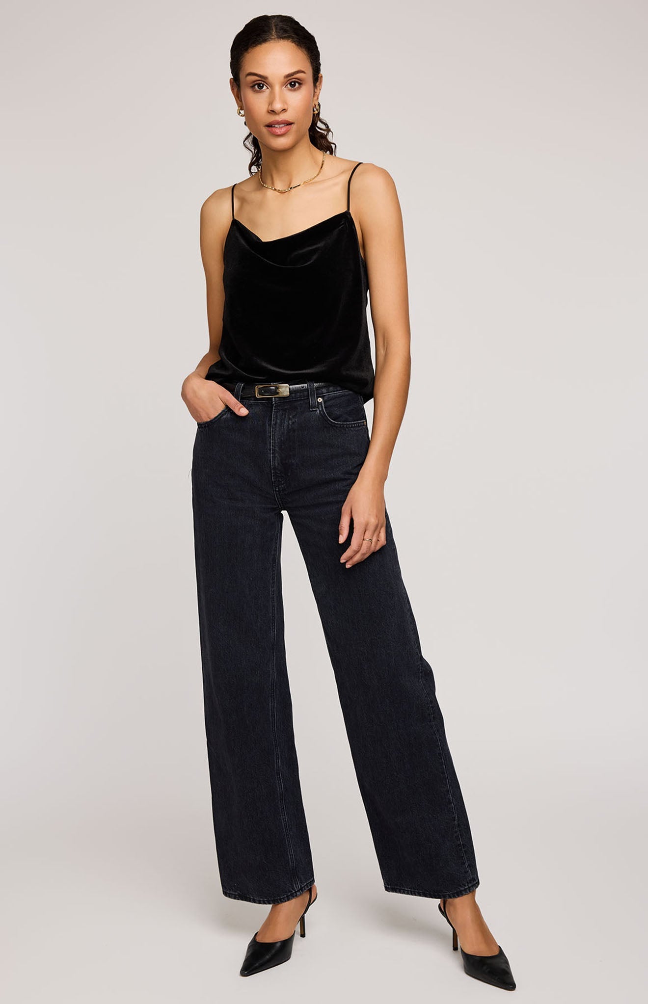 Sofie Velvet Tank|Color:Black