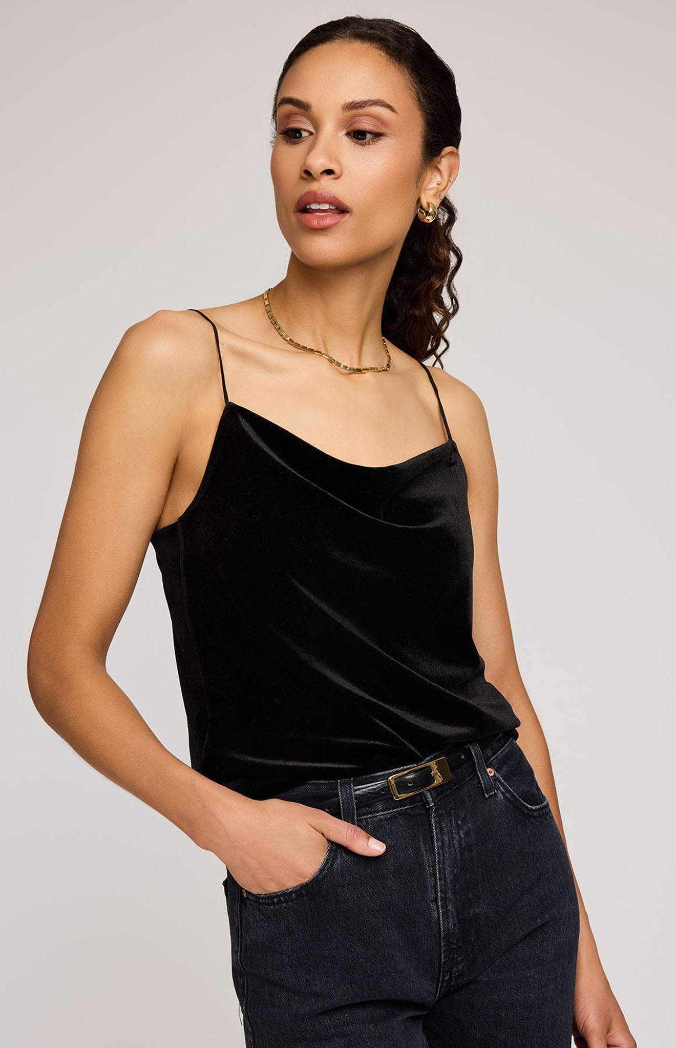 Sofie Velvet Tank|Color:Black