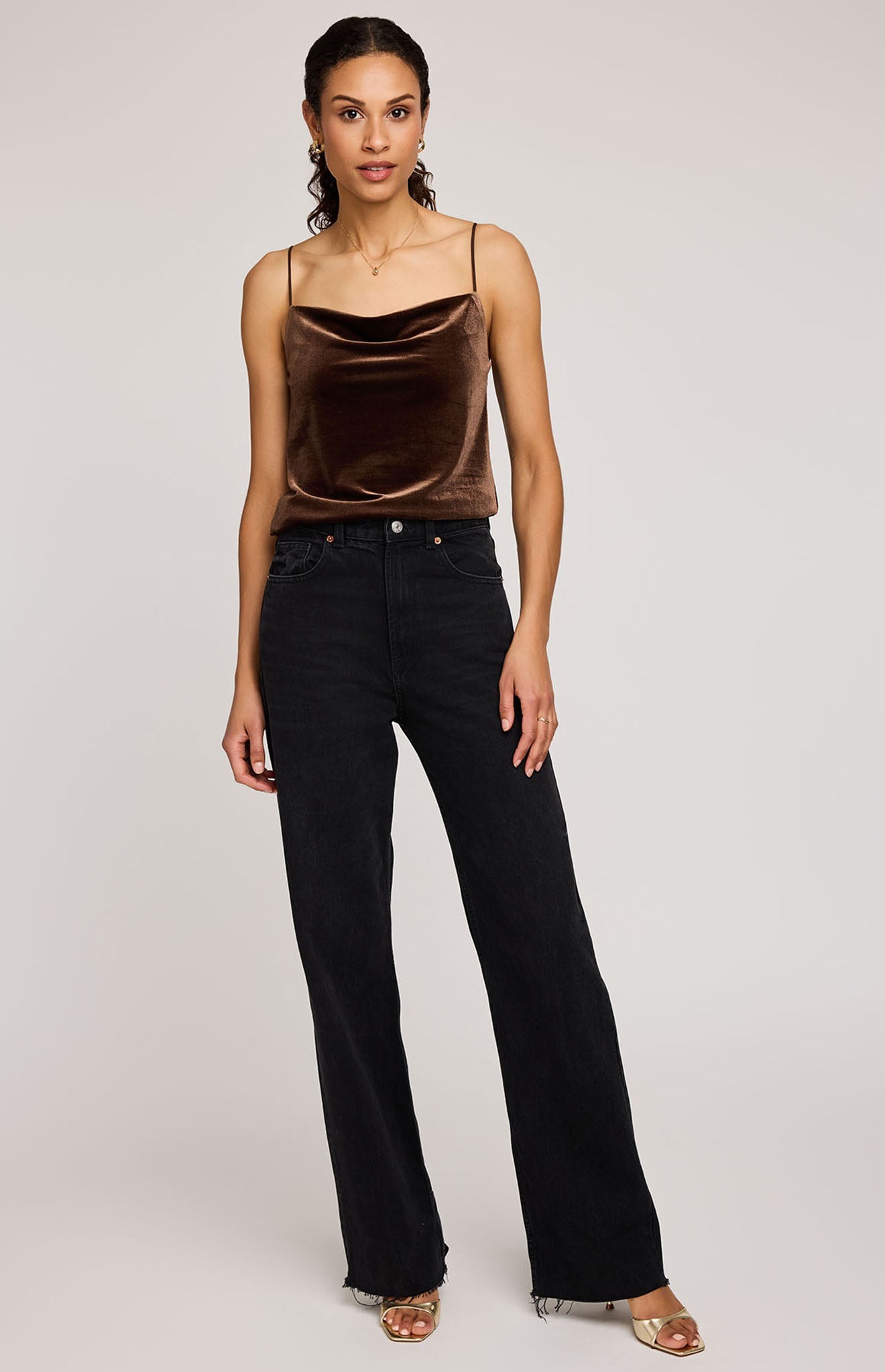 Sofie Velvet Tank|Color:Ganache