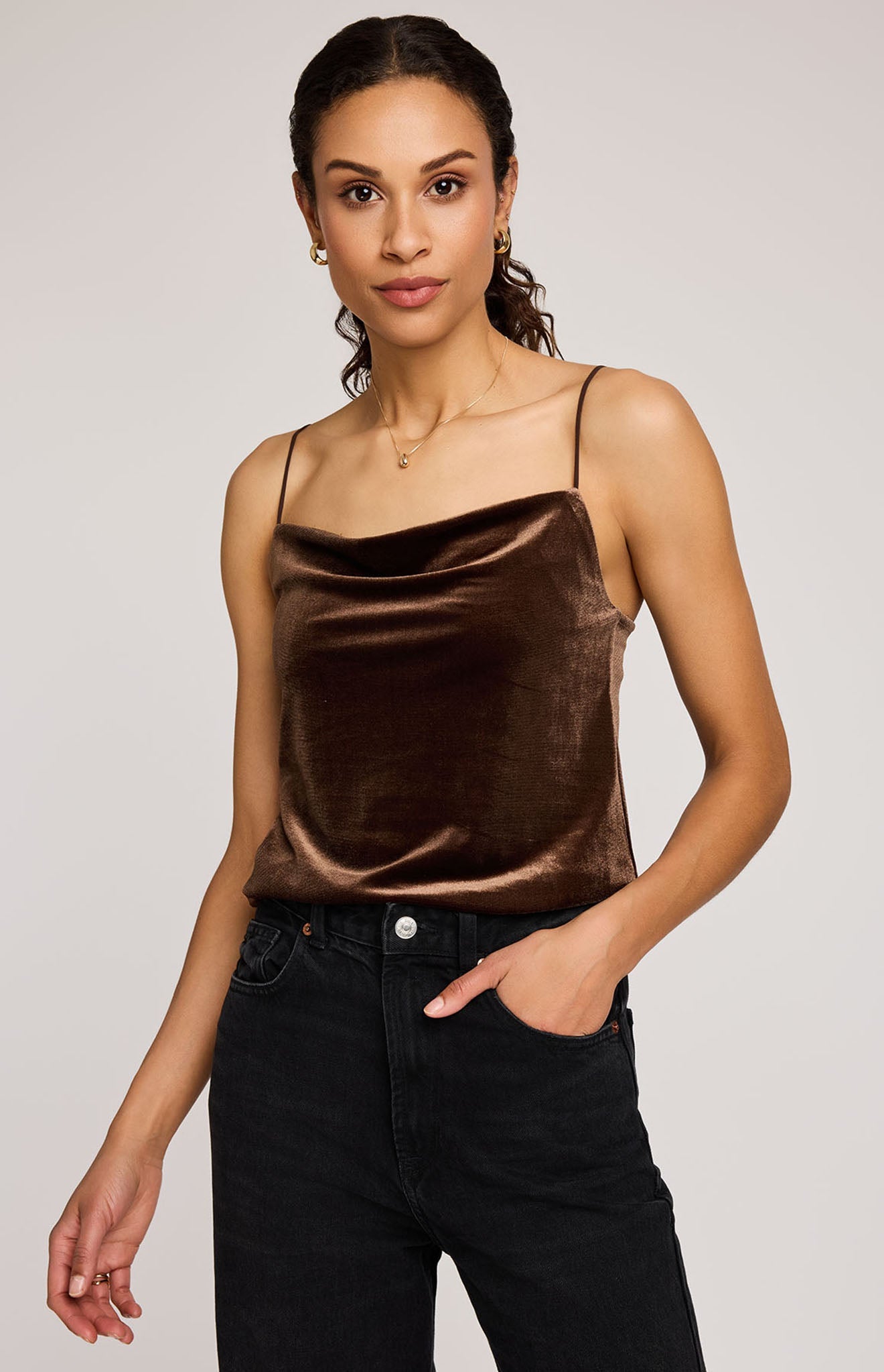 Sofie Velvet Tank|Color:Ganache