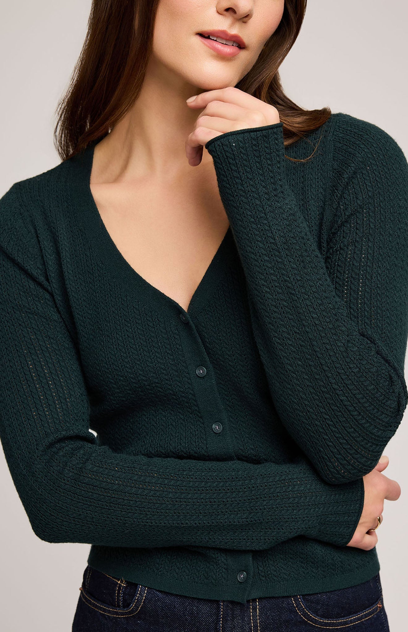 Mia V-Neck Top|Color:Heather Wintergreen