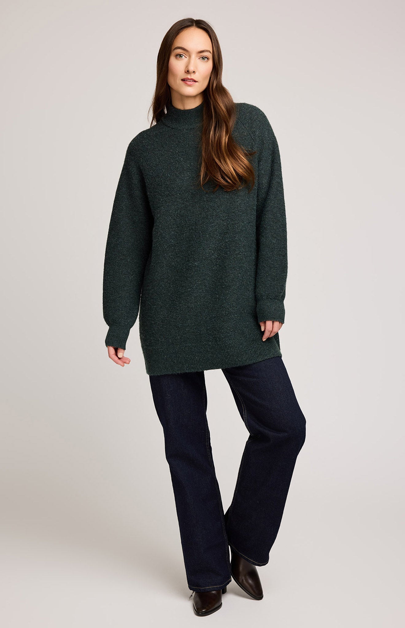 Lena Pullover Sweater|Color:Heather Forest