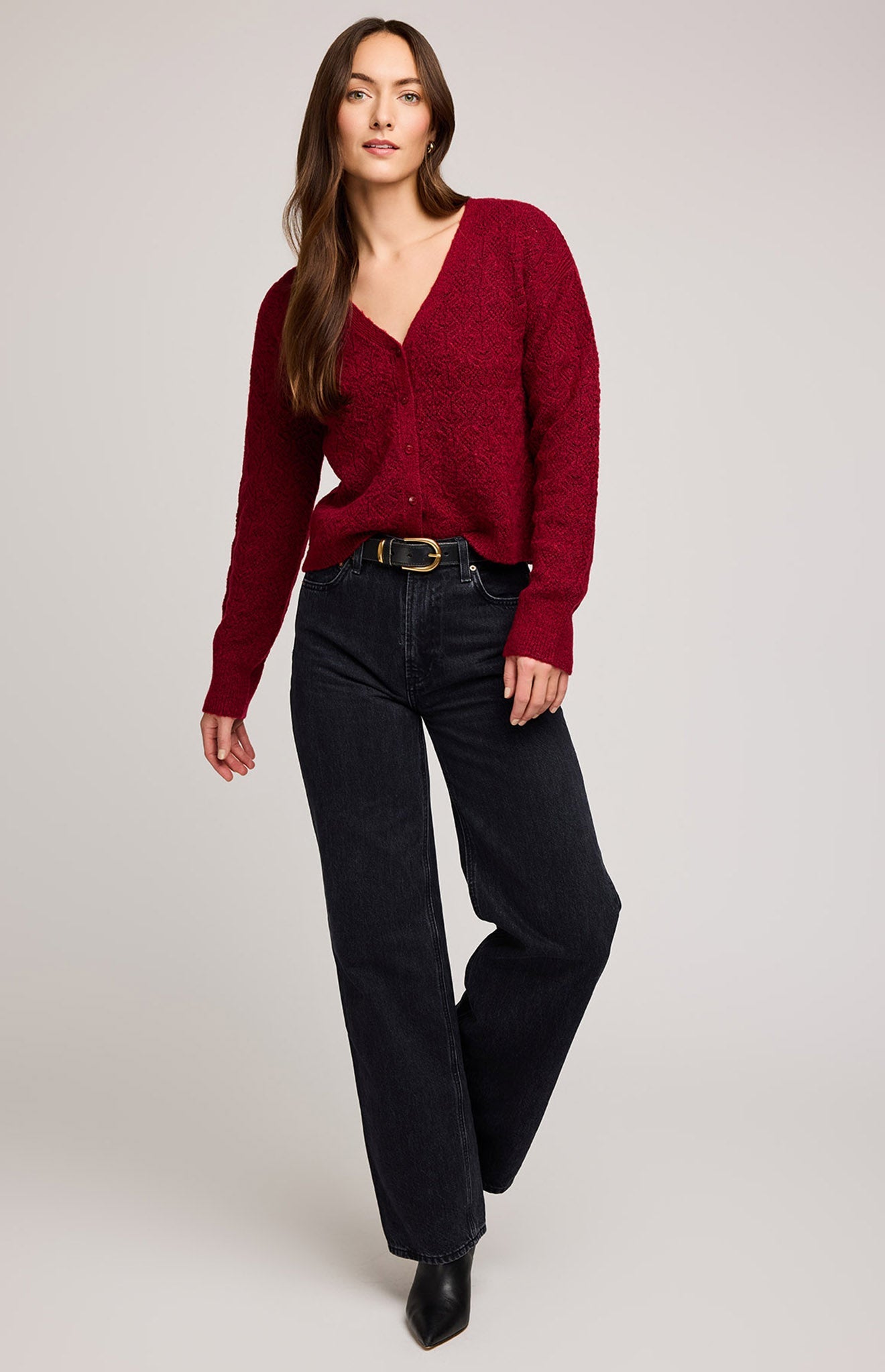 Lila Cardigan|Color:Heather Crimson
