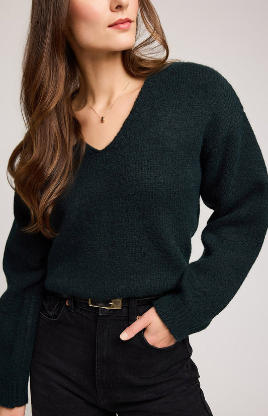Angelica V-Neck Sweater|Color:Wintergreen