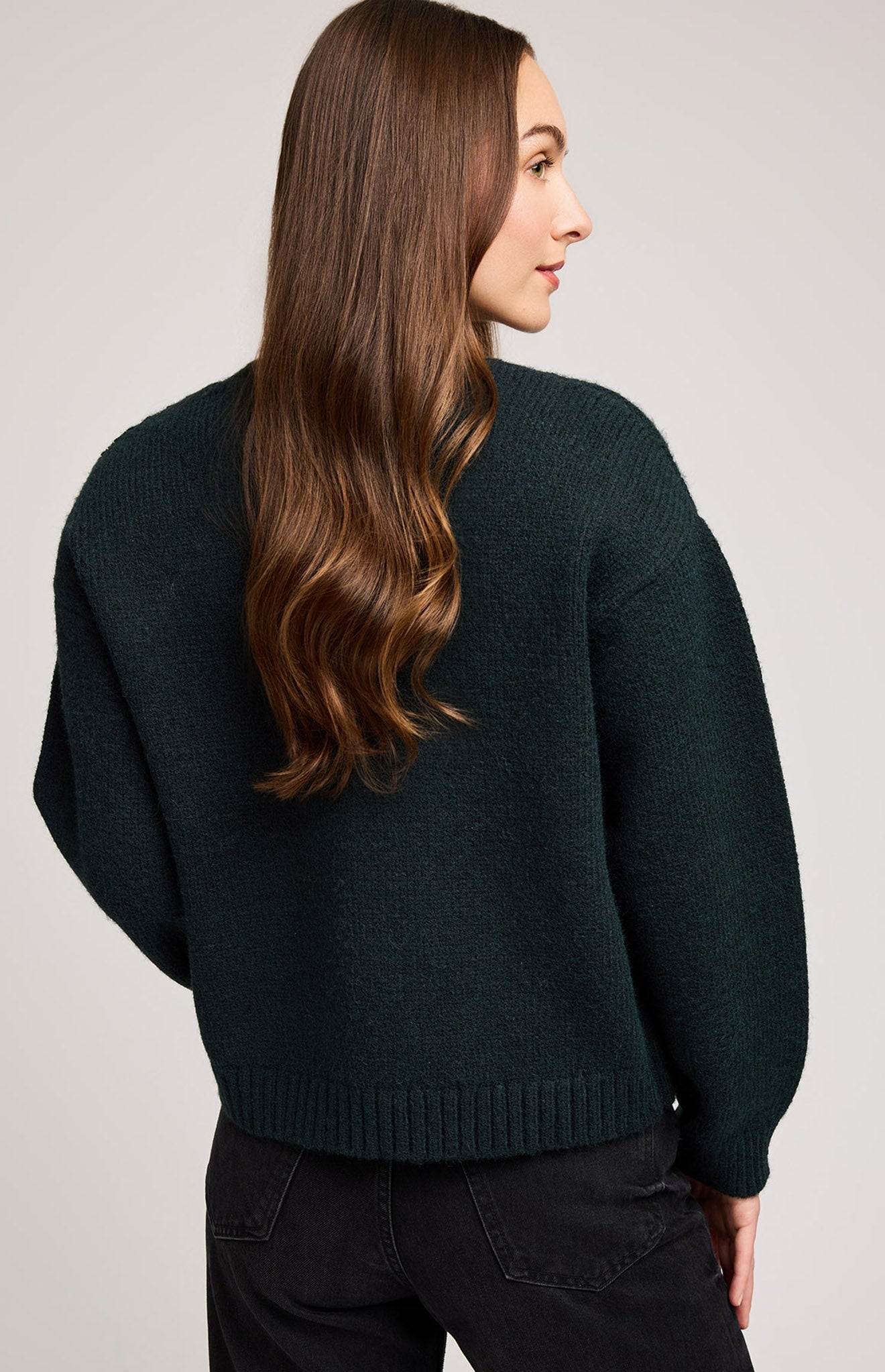Angelica V-Neck Sweater|Color:Wintergreen