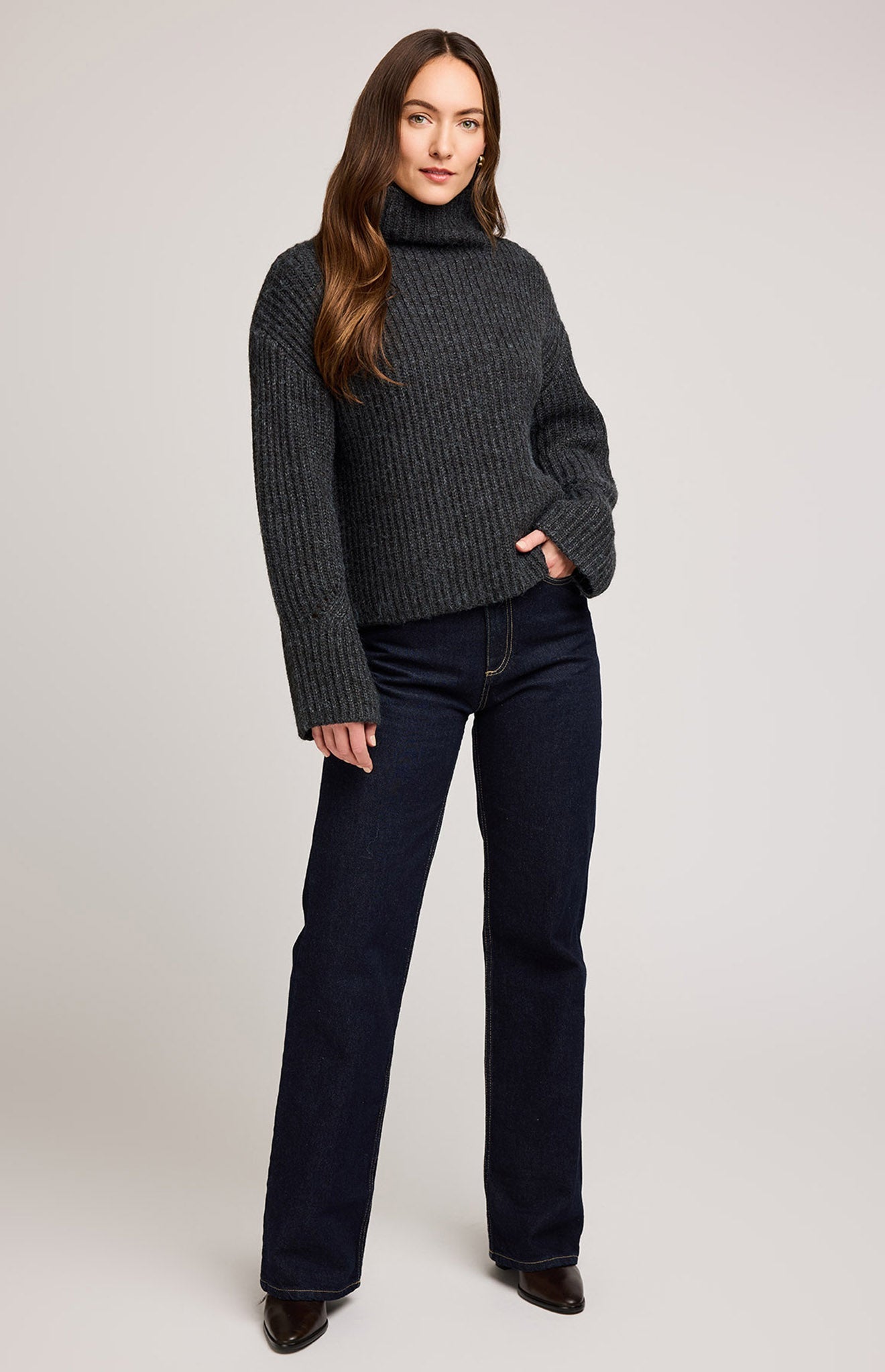 Marlow Turtleneck Sweater|Color:Heather Charcoal