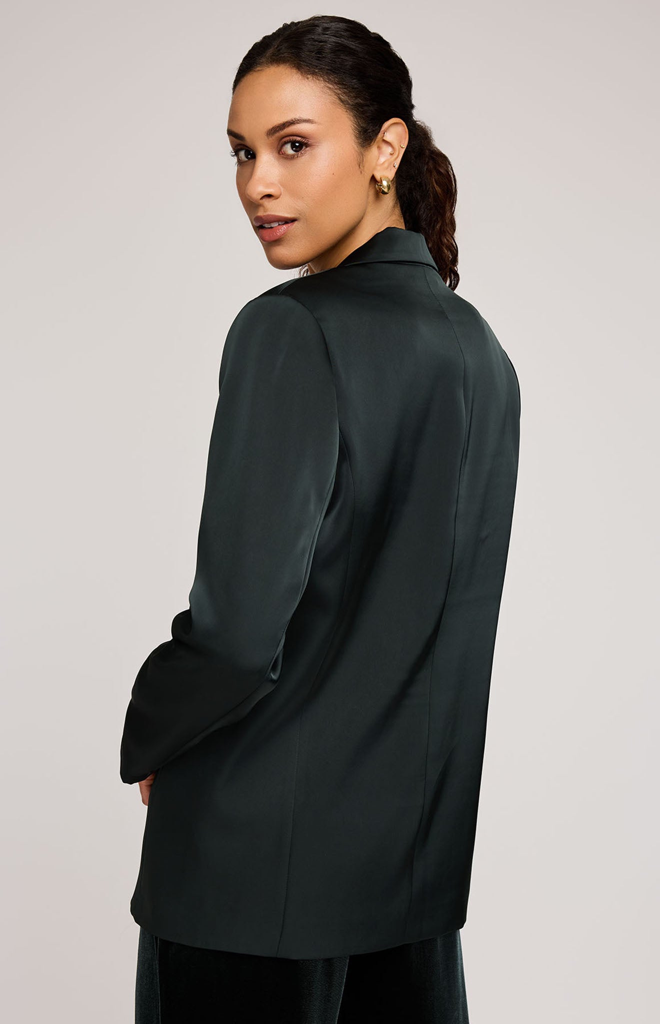 Dione Satin Blazer|Color:Wintergreen