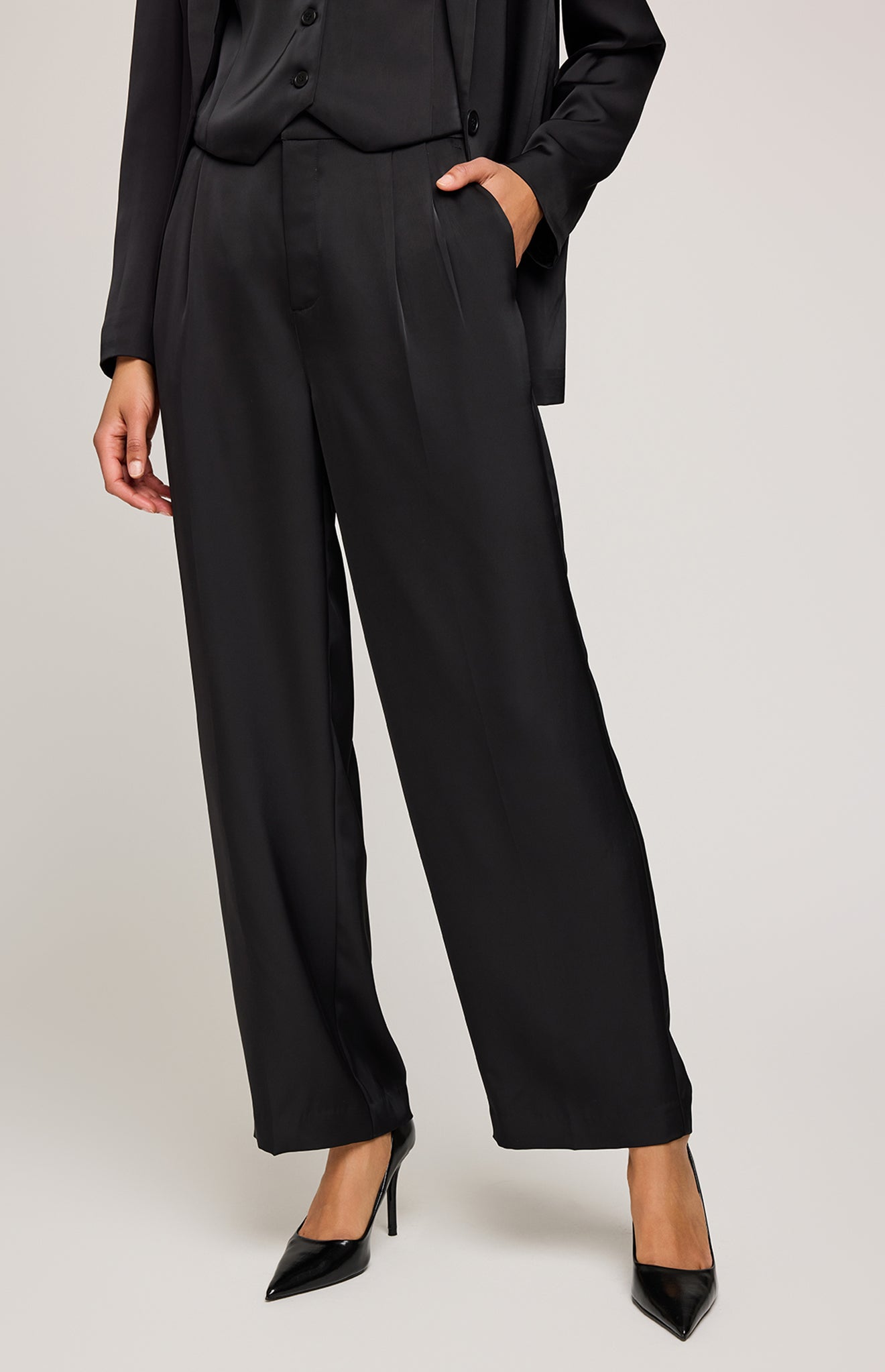Amelie Satin Pant|Color:Black