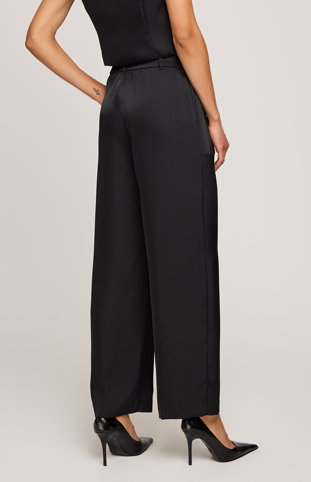 Amelie Satin Pant|Color:Black