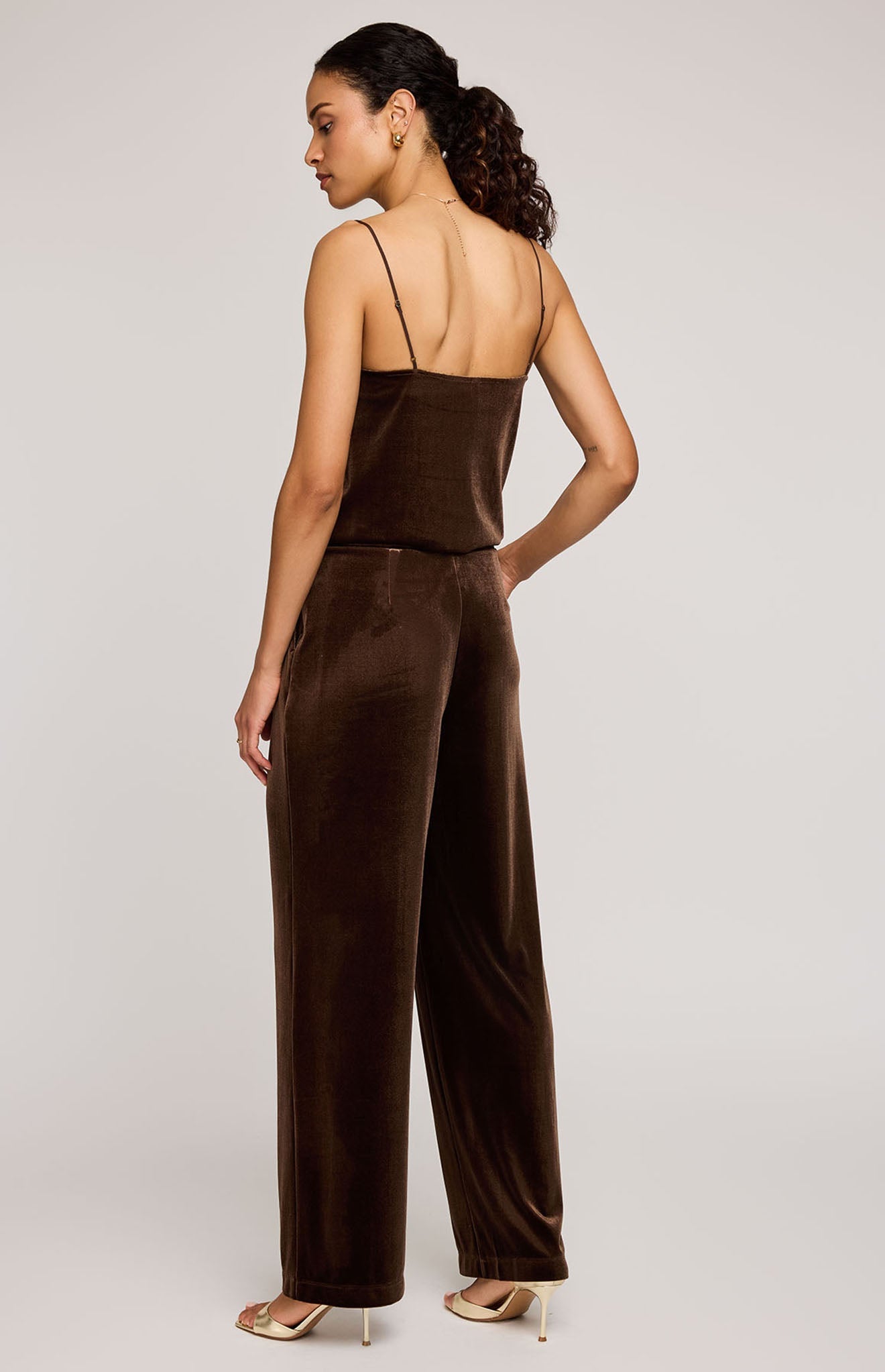 Sylvia Velvet Pant|Color:Ganache
