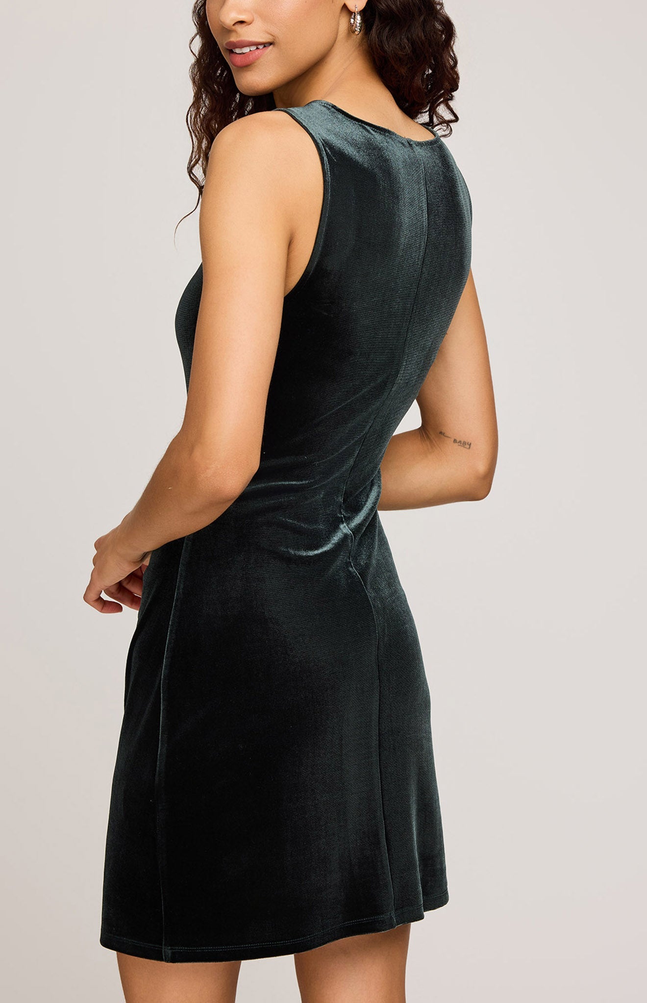 Felice Velvet Mini Dress|Color:Wintergreen