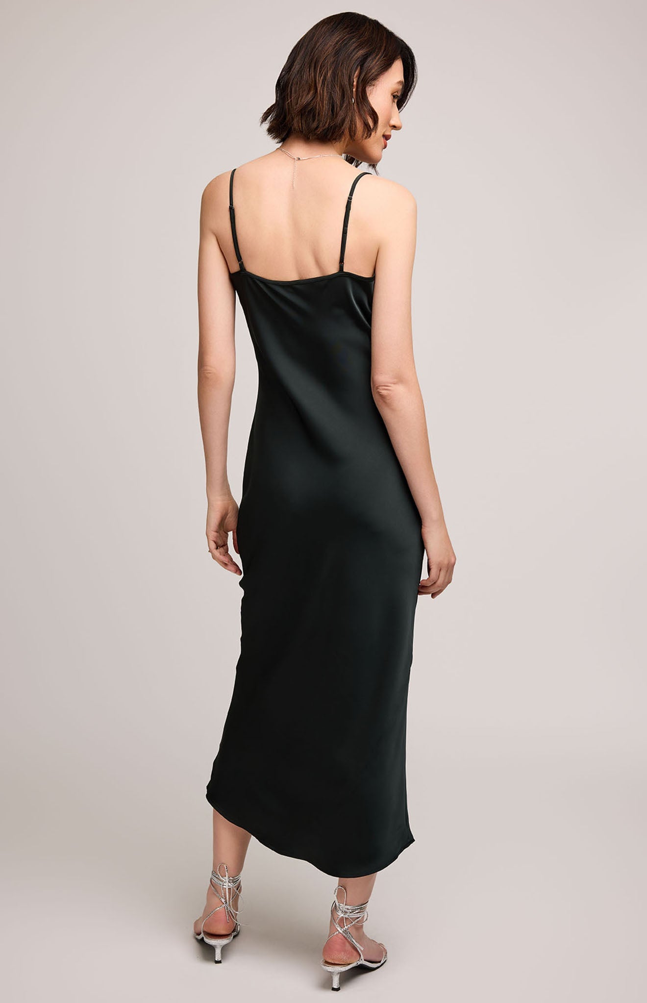 Isra Satin Slip Dress|Color:Wintergreen